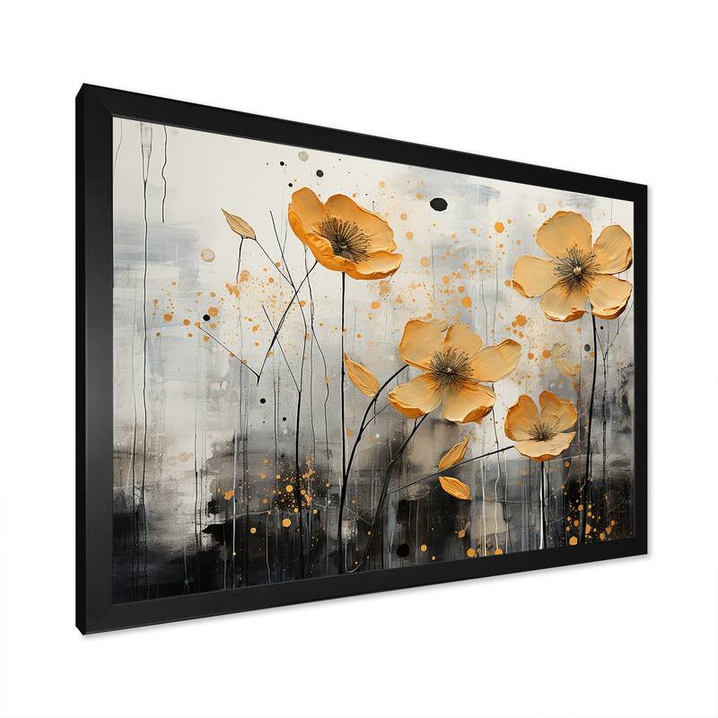 Designart "Buttercups Are Integrated Into A Mixed" Buttercups Framed